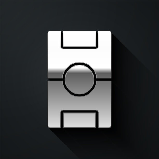 银色足球桌图标孤立在黑色图片下载