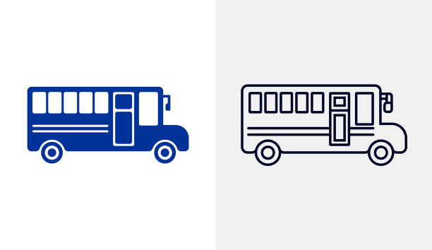 校车图标标志模板教育图标图片下载