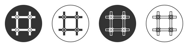 黑色监狱窗口图标孤立在白色上图片下载