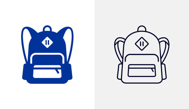 书包为学校图标标志模板教育图标图片下载