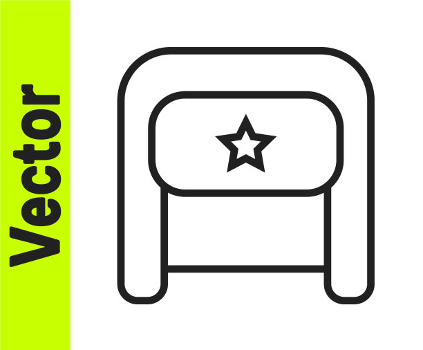 黑线ushanka图标孤立在白色上图片下载