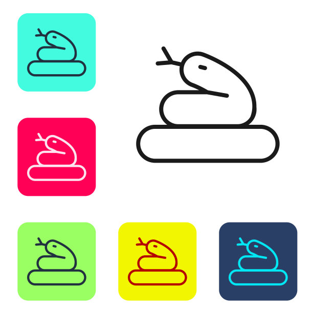 黑线蛇图标孤立在白色背景图片下载