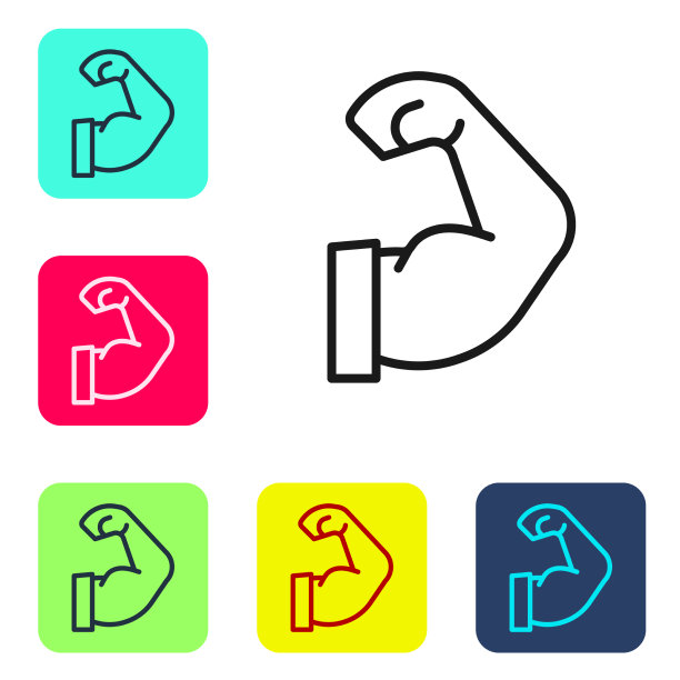 黑线健美者显示他的肌肉图标图片下载