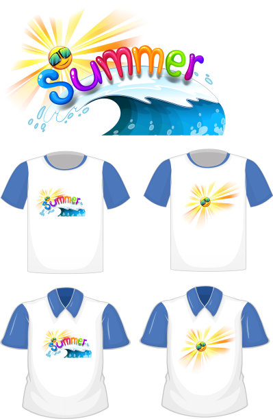 夏季字体标志设计为衬衫配一套图片下载