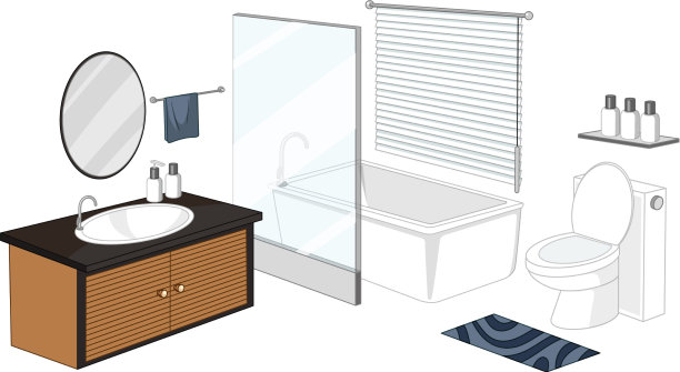 浴室家具孤立在白色背景上图片下载