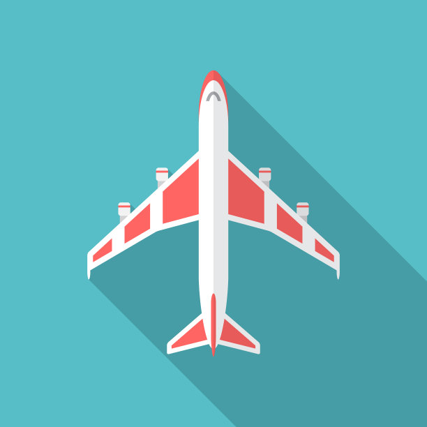 带有长阴影的飞机图标图片下载