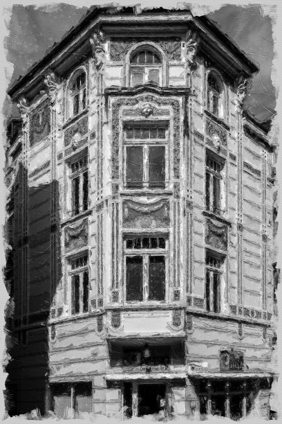 德国威斯巴登，店面上方的公寓图片下载