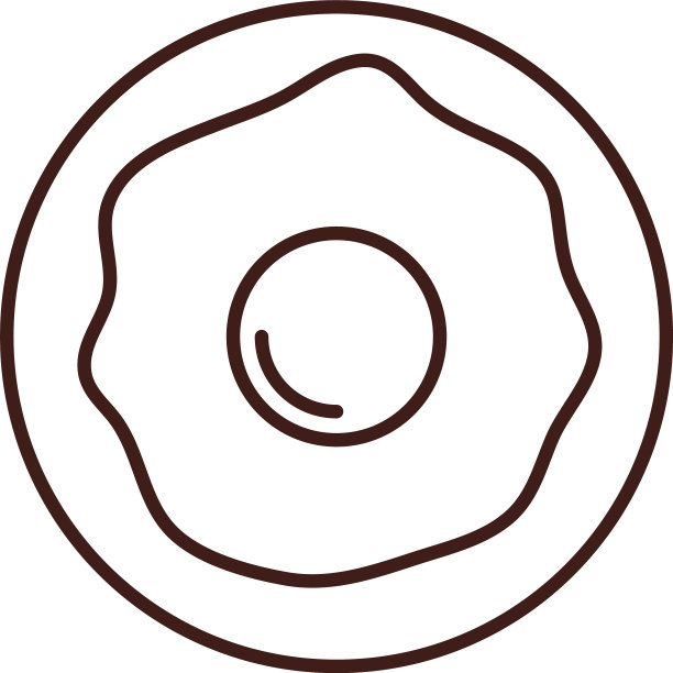 早餐上盘煎蛋线式图片下载