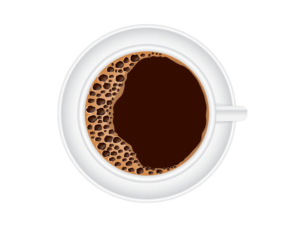 杯咖啡顶视图棕色芳香液体图片下载