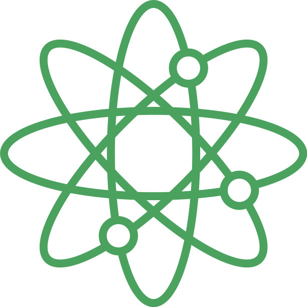 原子分子科学生物绿线风格图片下载