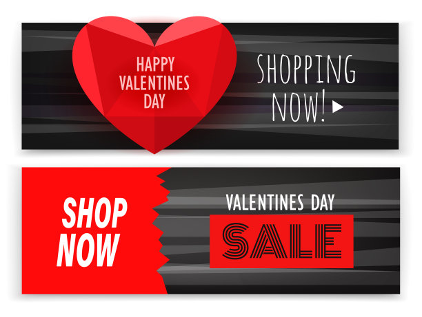 情人节促销横幅图片下载