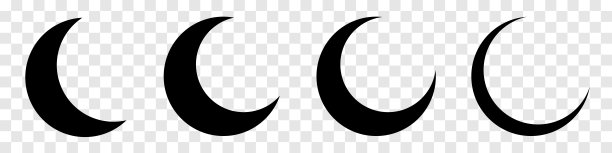 月亮新月图标设置。不同形状的月亮。向量的设计元素。图片下载