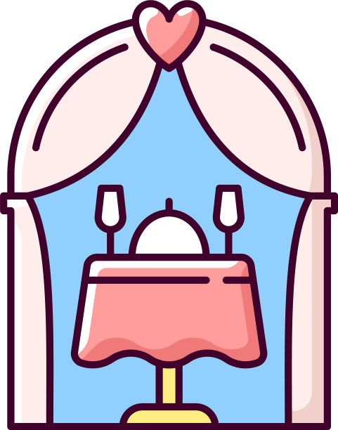 婚礼接待RGB彩色图标图片下载