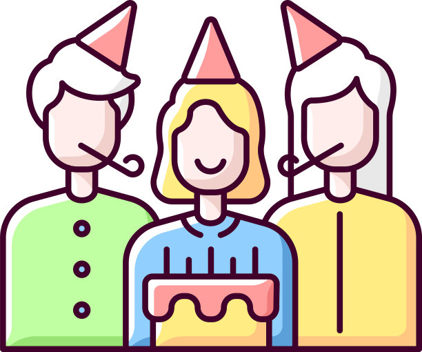 生日聚会RGB颜色图标图片下载