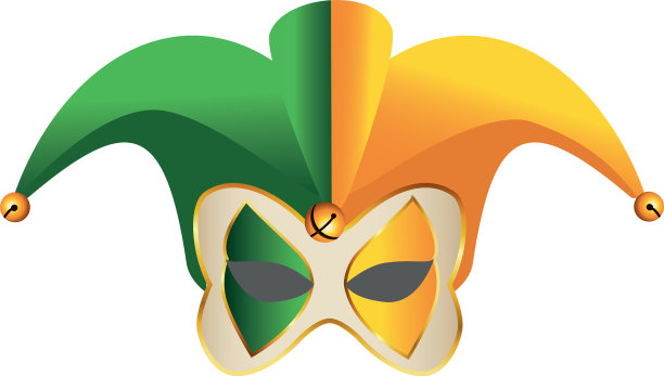 小丑帽和面具狂欢节配件图片下载