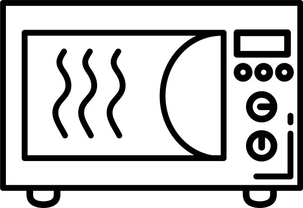 厨房微波炉电器线条风格图标图片下载