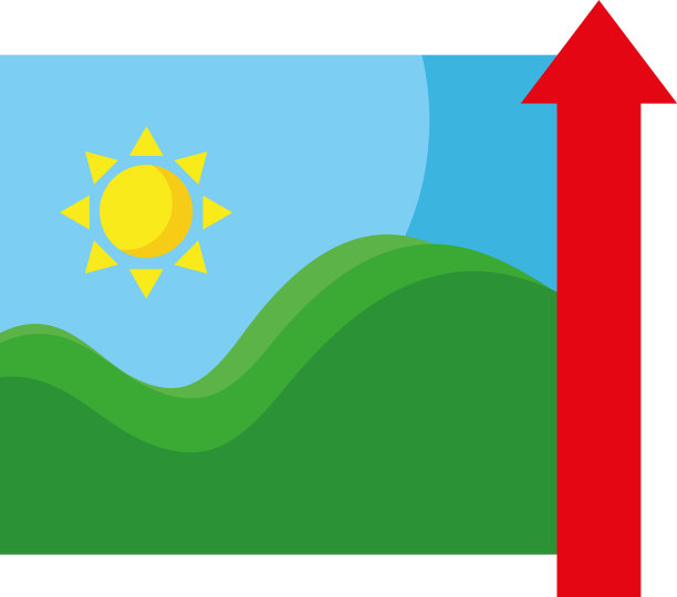 用箭头画出海浪和太阳海景图片下载