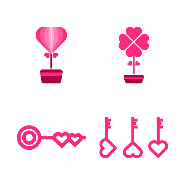 花植物心爱修剪艺术图标集束图片下载