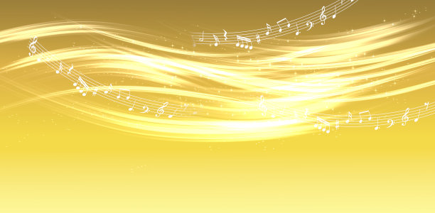 音乐的音符和闪闪发光的金色背景图片下载
