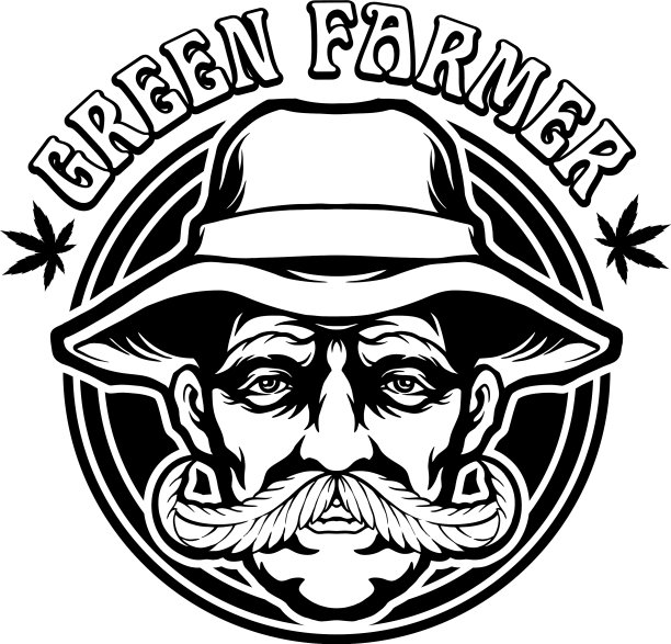 大麻叶农民标志图片下载