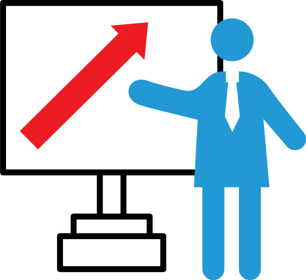 商业人士指导与箭头纸板图片下载