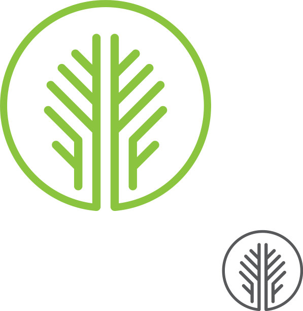 抽象叶子符号设计模板线性风格图片下载