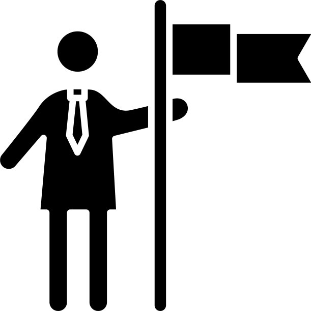 带着成功旗帜的商务人士培训图片下载