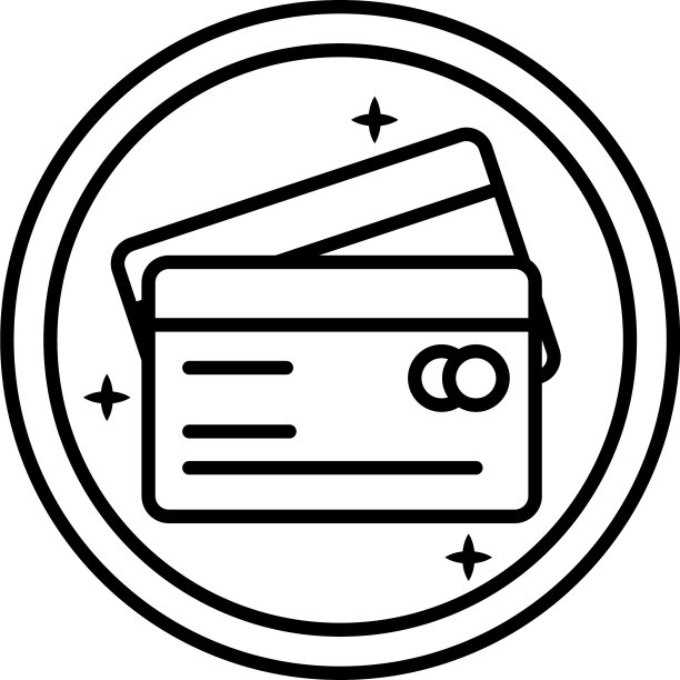 重新开放贴纸与信用卡线风格的图标图片下载