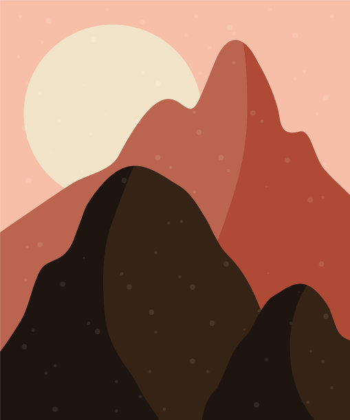 抽象的景观多彩的场景与满月图片下载