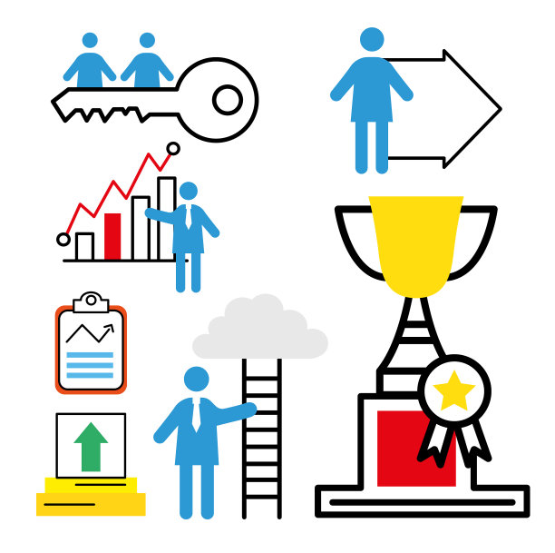 将5位商业人士分组进行指导图片下载