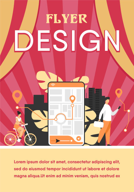 小人使用带有地图的手机应用图片下载