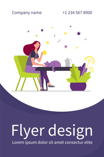 年轻女子一边喝茶，一边拍着红猫图片下载