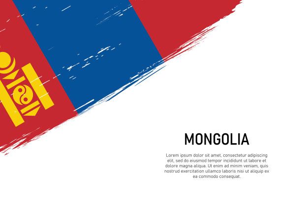 Grunge风格的画笔描边背景与旗帜图片下载