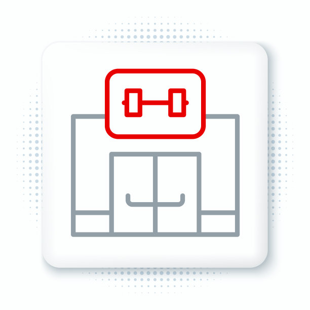 线体育馆建筑图标孤立在白色图片下载