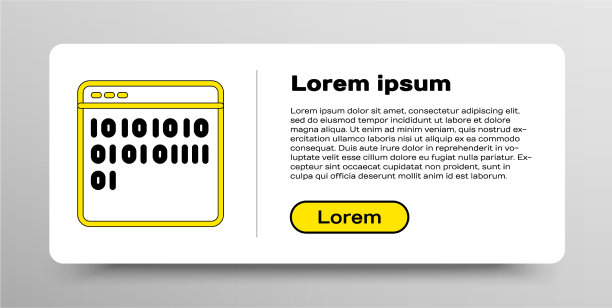 行二进制代码图标隔离在白色背景上图片下载
