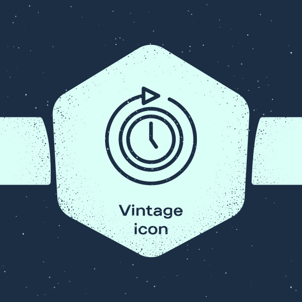 垃圾线时钟与箭头图标隔离在蓝色图片下载