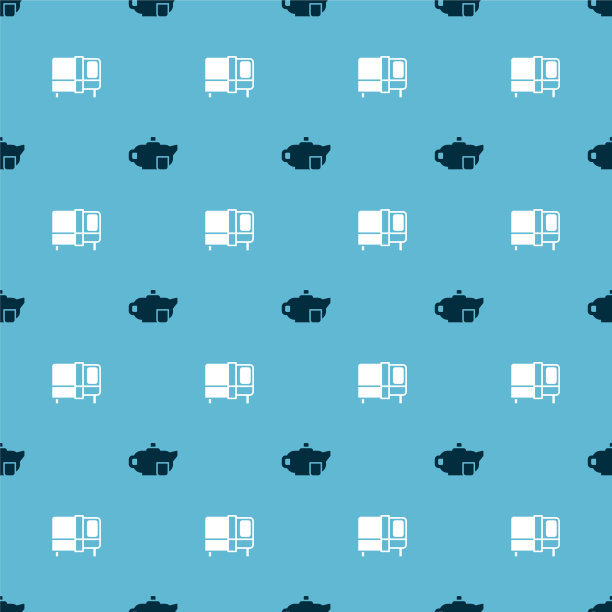 茶壶、杯、床的图案是无缝的图片下载
