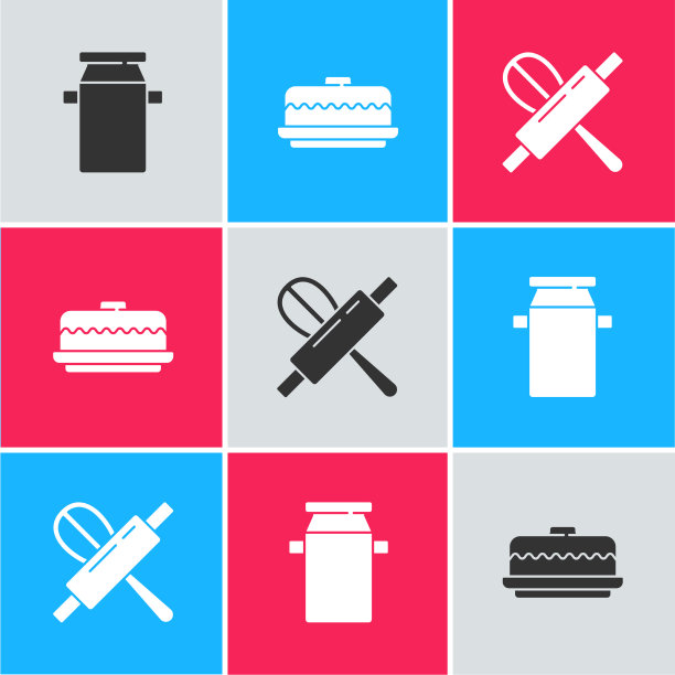 装牛奶蛋糕和厨房搅拌器的容器图片下载