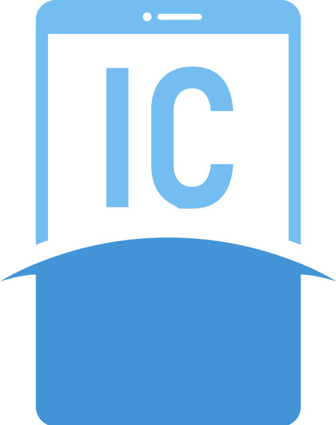 IC字母标志设计与智能手机图标图片下载