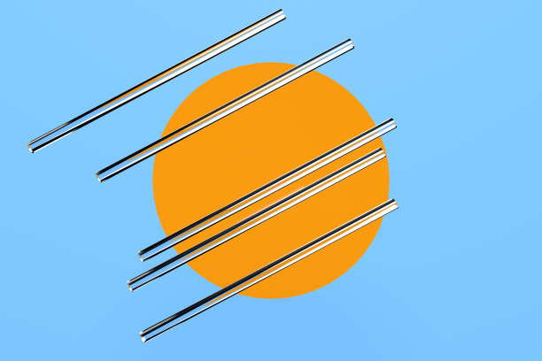 简约抽象的背景。圆圈和玻璃棒。3 d渲染。图片下载