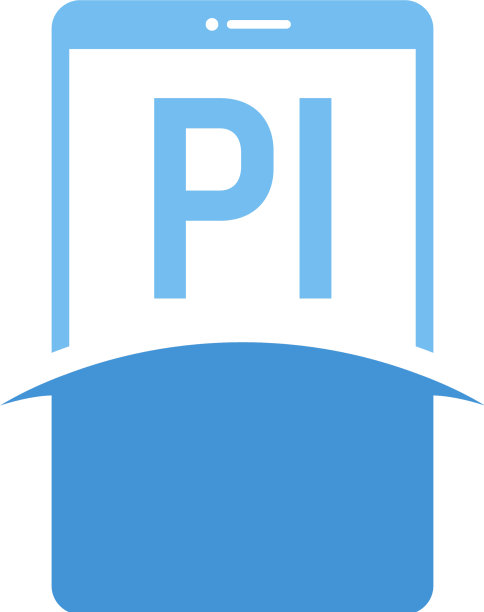 PI字母标志设计与智能手机图标图片下载