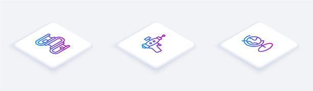 设置等距线书、射线枪和地球仪图片下载