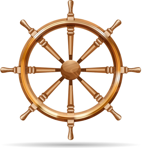 仿古木船轮图片下载