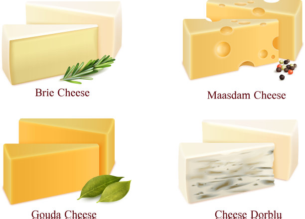 奶酪种类设置图片下载