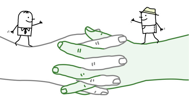 卡通园丁兼商人在大路上行走图片下载