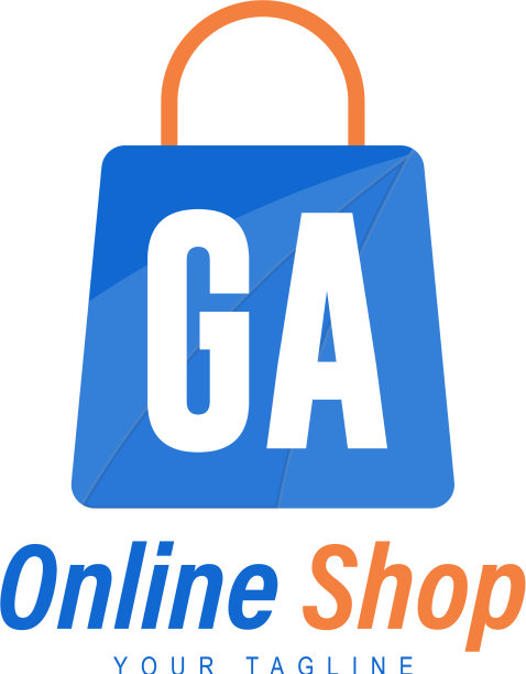 Ga字母标志设计与购物袋的图标图片下载
