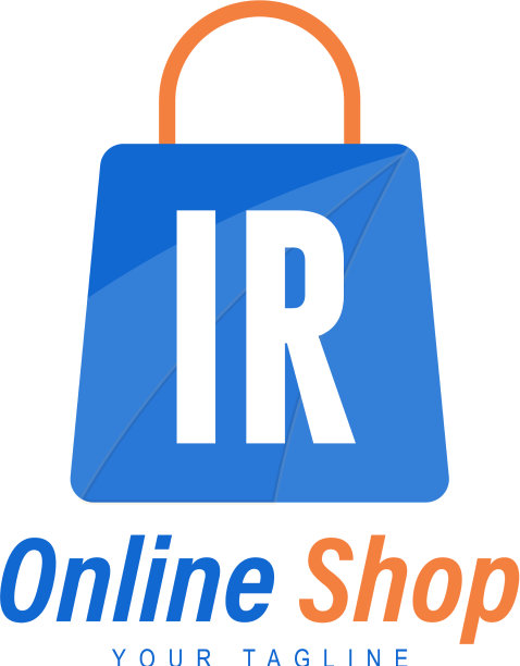 Ir的字母标志设计与购物袋的图标图片下载
