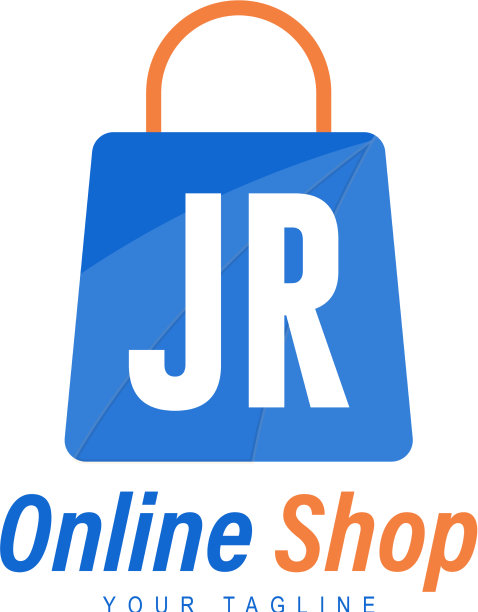 Jr字母标志设计与购物袋的图标图片下载