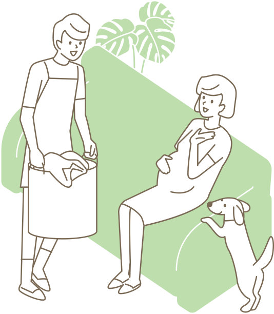 一个拿着洗衣篮的丈夫和一个怀孕的妻子。矢量图图片下载