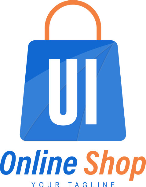 UI字母标志设计与购物袋图标图片下载
